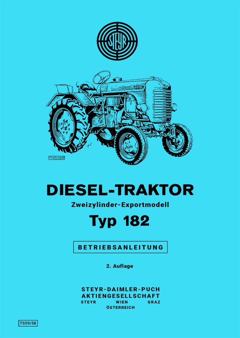 Steyr 182 Traktor Betriebsanleitung