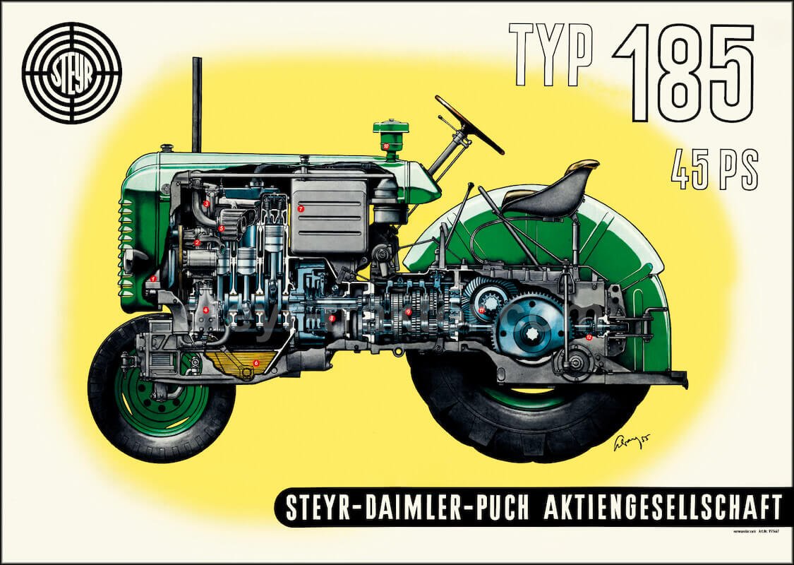 Steyr 185 Traktor Poster