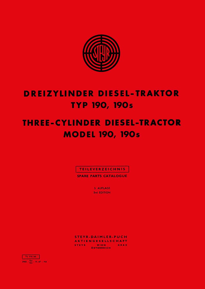 Steyr 190 und 190s Traktor Ersatzteilkatalog
