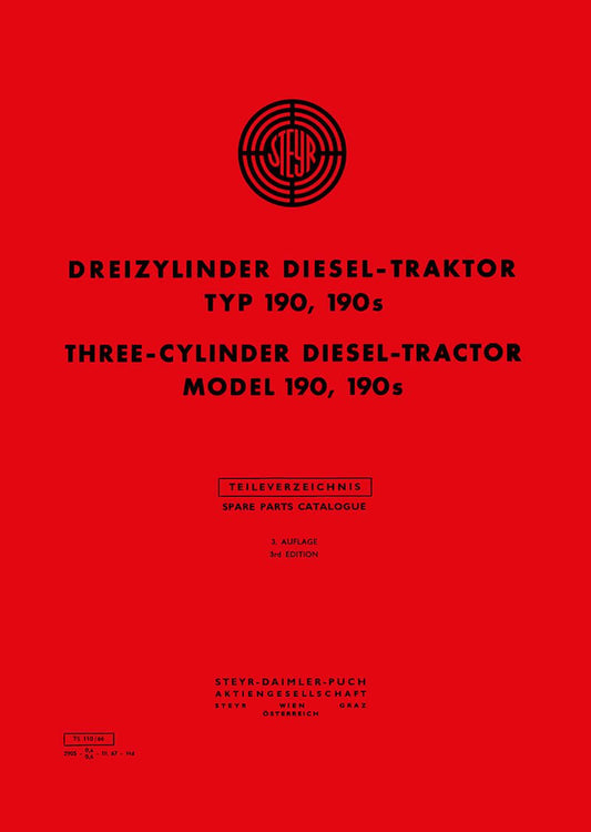 Steyr 190 und 190s Traktor Ersatzteilkatalog