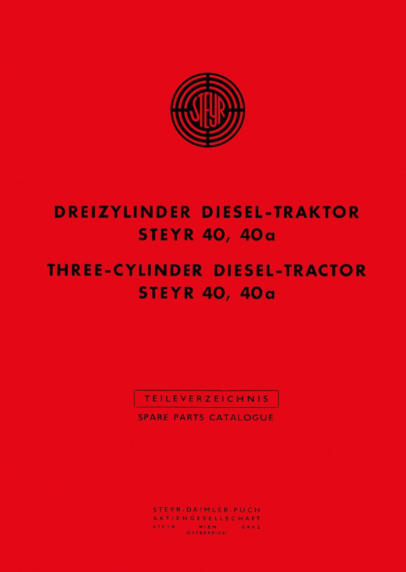 Steyr 40 und 40a Traktor Ersatzteilkatalog