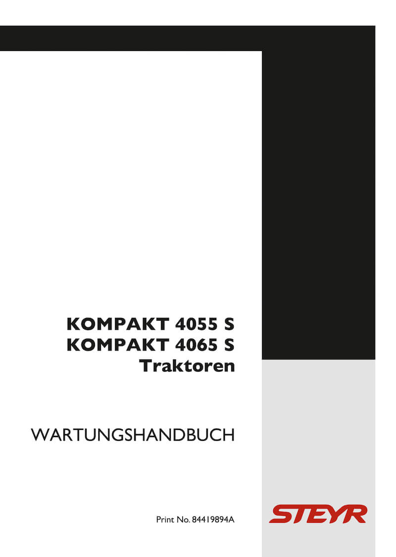 Steyr 4055S und 4065S Kompakt Traktor Wartungshandbuch