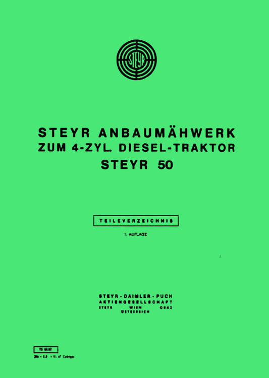 Steyr 50 Anbaumähwerk Ersatzteilkatalog
