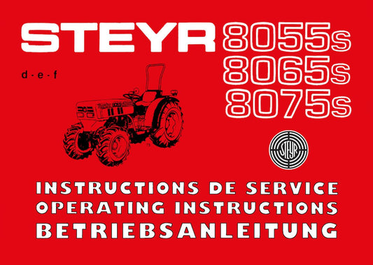 Steyr 8055s 8065s 8075s Traktor Betriebsanleitung