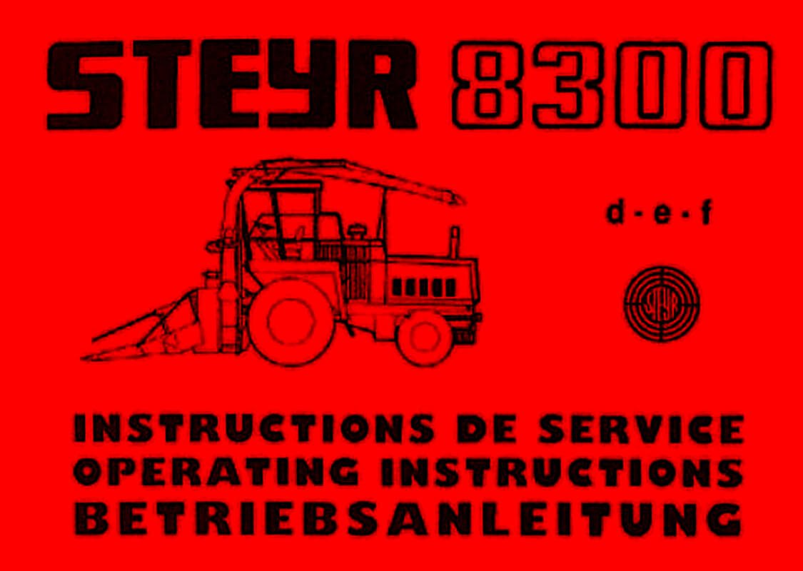 Steyr 8300 Traktor Betriebsanleitung