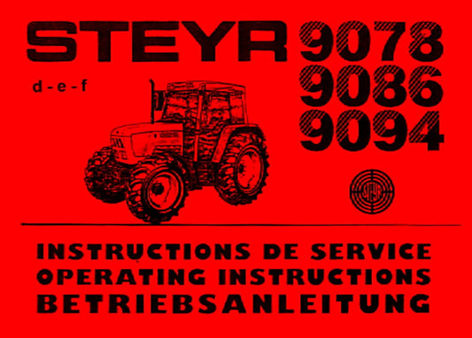 Steyr 9078 9086 9094 Traktor Betriebsanleitung