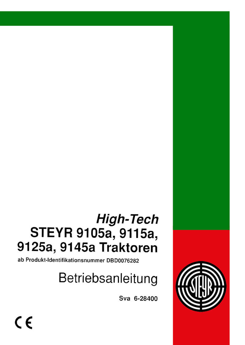 Steyr 9105a 9115a 9125a 9145a Traktor Betriebsanleitung