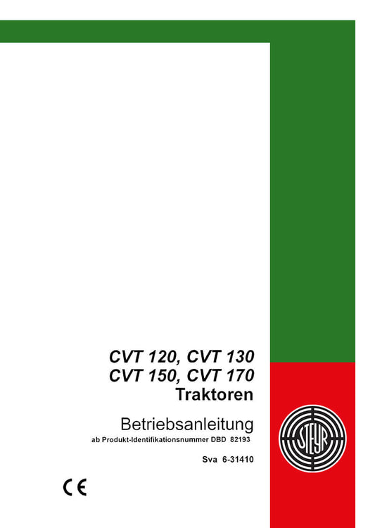 Steyr CVT120 CVT130 CVT150 CVT170 Traktor Betriebsanleitung